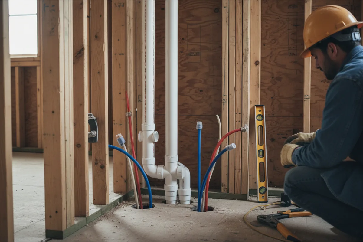 Drain and supply rough-in during Garbage Disposal Repair in Monroe